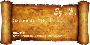 Szebenyi Miklós névjegykártya