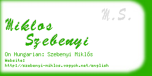 miklos szebenyi business card